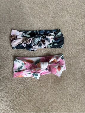 Floral Knot Headbands in Pink & Navy Floral Prints